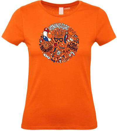Dames t-shirt Koningsdag Bol | EK 2024 Holland |Oranje Shirt| Koningsdag kleding | Oranje Dames | maat XS