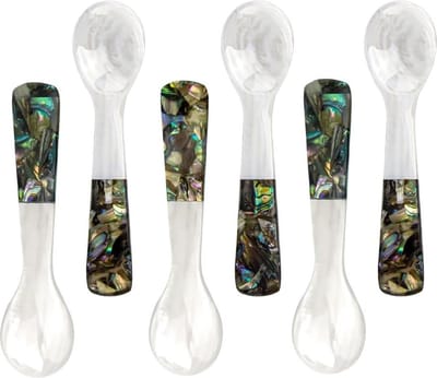Set kaviaarlepels Abalone handvat 10 cm - parelmoer lepels - eieren serveren - catering - decoratie - restaurant servies