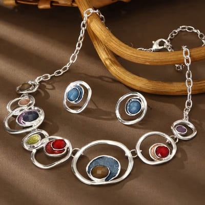 My Sweet Romance® Dames Sieradenset – 2-delig – Ketting en Oorbellen – Vintage Look – Zinklegering