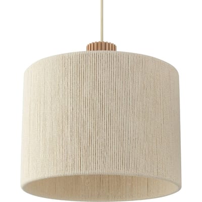 Brilliant Hanglamp Arlo, beige, textiel, lengte 120 cm, 3-lamps
