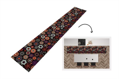 Keukenloper - Loper keuken - Retro - Bloemen - Regenboog - Boho - Patronen - 300x50 cm - Keukenloper vinyl