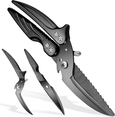 Professionele Keuken Scharen voor Vlees, Groenten en Vis - Rvs Met Serrated Edge en Ergonomisch Ontwerp