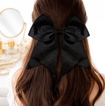 Mooie Grote Haarspeld I Haarstrik Ribbon I Haar Strik I Haarelastiek I Zwart