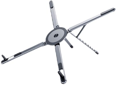 laptopstandaard - verstelbaar - geschikt voor gebruik op kantoor of thuis - draagbaar - aluminiumlegering - verhogingsstandaard - inclusief steunframe - geschikt voor 4,7 inch en groter - donkergrijs