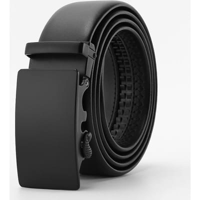 Nieuwe Stijl Tweede Laag Koeienhuid Leer Riem Mannen Automatische Gesp Echt Koeienhuid Zakelijke en Casual Riem 110-130cm black