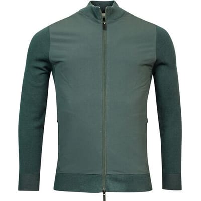 Thomas Maine Vest Cardigan Zip Milano Knit Merino Blend Dark Bottle Green / male