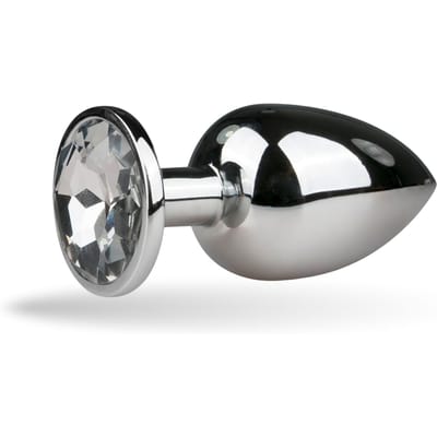 EasyToys - Metalen Buttplug met Zilveren Diamant - Buttplugs - Buttplug Metaal - Anal Plug - Sex Toys voor Vrouwen en Mannen - Seksspeeltjes - Zilver - S