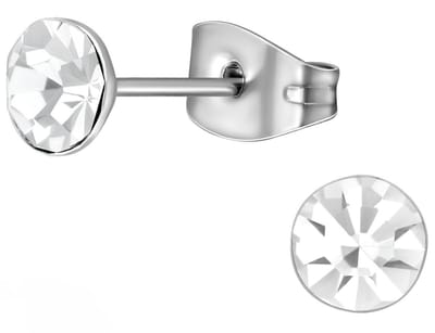 CS Joy - Oorbellen - 5 mm - Chirurgisch staal - kristal - oorknoppen