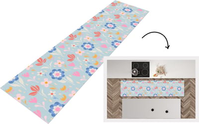 Keukenloper - Loper keuken - Bloemen - Planten - Patroon - 200x50 cm - Keukenloper vinyl