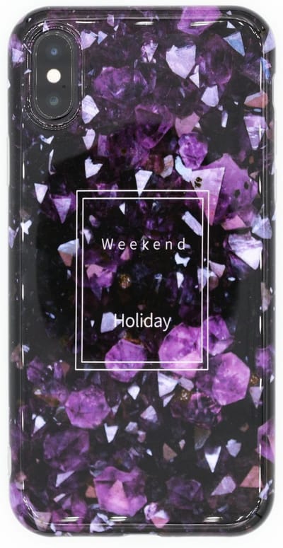 Geschikt voor Luxe Glitter Back cover voor Apple iPhone X - iPhone XS - Paars - Holiday