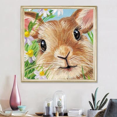 Strass schilderij Crystal Home Decor Diamond schilderij schattig konijn hoofd patroon diamant borduurwerk 30x30CM