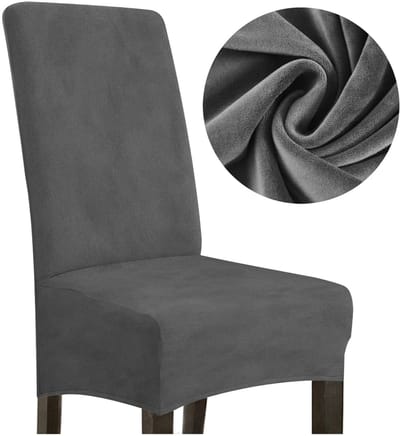 Stoelhoes L Donkergrijs Dik Velours Hoge Rugleuning 70cm