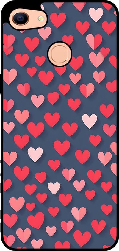 Smartphonica Telefoonhoesje Geschikt voor Oppo F5 met Roze en Rode Hartjes Opdruk - TPU Backcover Case With Rosé and Red Heart Design geschikt voor Oppo F5