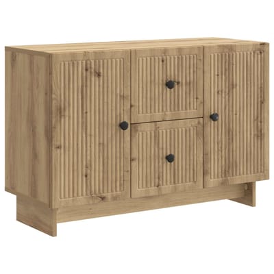 vidaXL - Dressoir - Artisanaal - eiken - 89 - x - 34,5 - x - 60 - cm - Bewerkt - hout