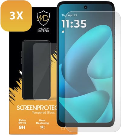 3-Pack MobyDefend Screenprotectors - Geschikt voor Motorola Moto G57 Power - Case-Friendly Screensavers - Gehard Glas