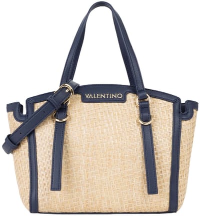 VALENTINO handtas schoudertas Demetra Shopping Bag Naturale / Blu donkerblauw