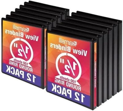 Ringbandmappen - Presentatiemappen Kantoor - Documenten Organiseren - Transparante Overlay - 12 stuks - Zwart
