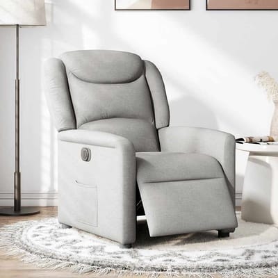 vidaXL - Fauteuil - elektrisch - verstelbaar - stof - wolk - grijs