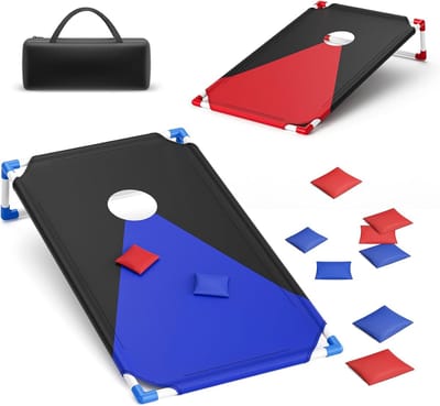 Outdoor Gooi Spel - Beanbag Toss - Feest en Spel - Inclusief 8 Zakjes - 3x2 Voet - Rood Blauw