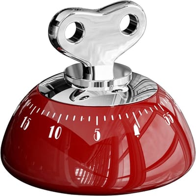 SnelShoppen - Mechanische Keukentimer Rood, 1-60 Minuten Aftelling, Luide Alarm, Magnetische Achterkant, Batterijvrije Beweging, Ideaal voor Koken, Ba