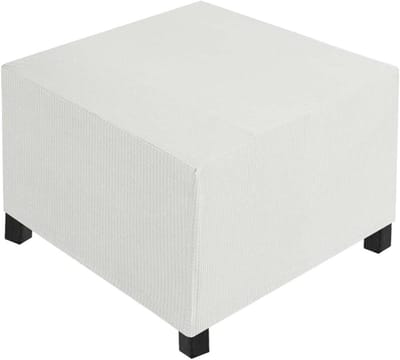 Voetenbank Cover - Ottoman Hoes - Meubels Beschermen - Super Zachte Stof - 85x85x50cm - Wit