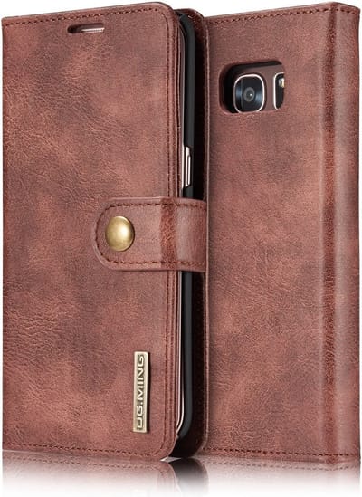DG.MING Hoesje - Geschikt voor Samsung Galaxy S7 Edge Hoesje - DG.MING 2-in-1 Book Case & Back Cover - Rood