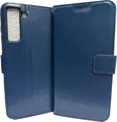 Portemonnee Book Case Hoesje Geschikt voor: Samsung Galaxy S21 FE - donker blauw