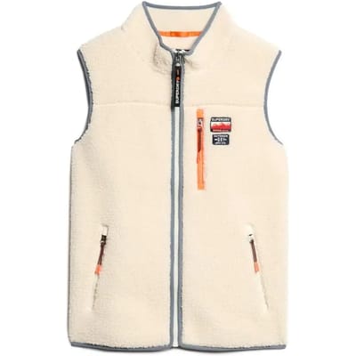 Superdry Outdoor Bodywarmer van Fleece Crème Grootte: 38