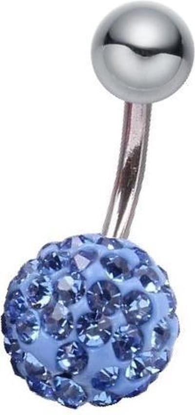 Fako Bijoux® - Navelpiercing - Disco Dots - Blauw