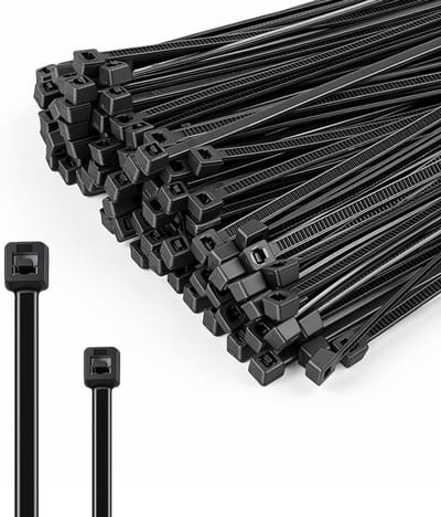 Zwarte Kabelbinders, 200 Stuks 100mm/200mm Sterke Nylon Heavy Duty UV-bestendig, Multifunctionele Sluitbanden voor Thuis, Tuin en Werkplaats