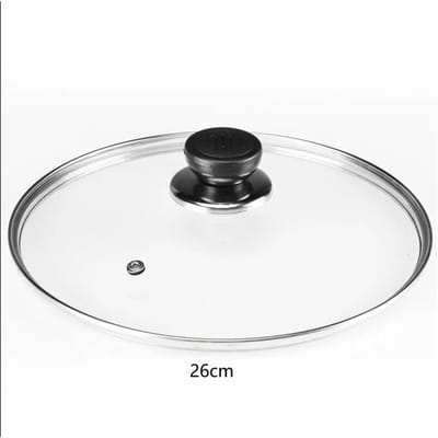Gehard Glas Ronde Koekenpan Deksel Zichtbaar Verticaal Deksel Potdeksel Kookgerei Onderdelen Keukenaccessoires 20-30cm black
