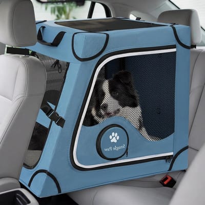 Honden Autostoel - Reismand Hond - Veilig Vervoer - Stabiel Metalen Frame - Maat L - Zwart
