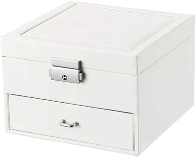 Sieradendoos Juwelendoos - Opbergkoffer Organizer - Sieraden Opbergen - Verplaatsbare Verstelbare Organizer - 16x16x11.2cm - Blauw Brons