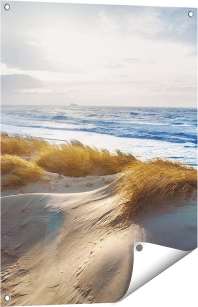 Gards Tuinposter Duinen en Zee - 60x80 cm - Tuindoek - Tuindecoratie - Wanddecoratie buiten - Tuinschilderij