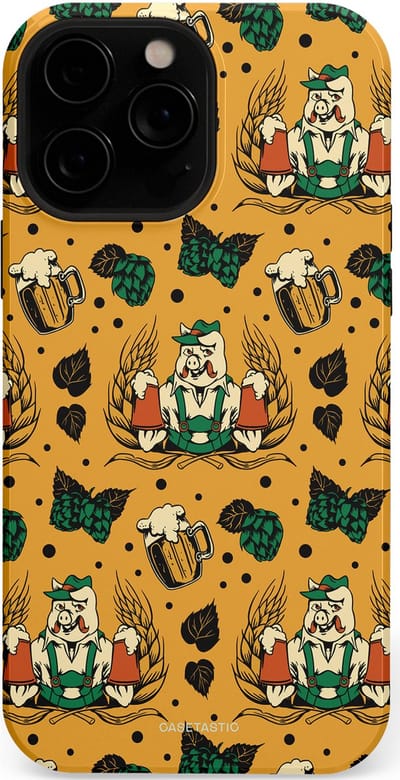 Casetastic hoesje geschikt voor Apple iPhone 13 Pro Max - MagSafe - Dubbellaagse bescherming - Oktoberpret - Fashion Case - Goud Taupe Donkergroen Donkergrijs