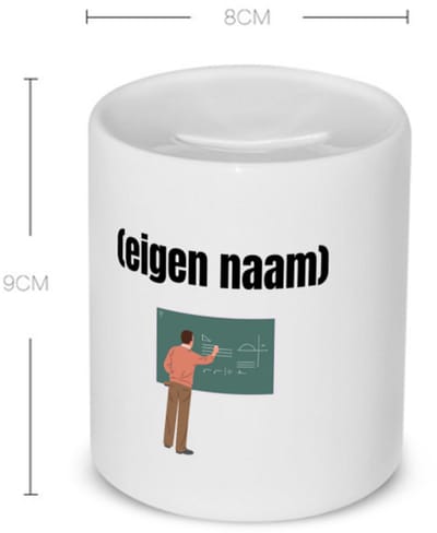 Akyol - docent met krijtbord met eigen naam Spaarpot - Docent - meesters of juffen - collega's - verjaardag - afscheidscadeau - geschenk - kado - 350 ML inhoud