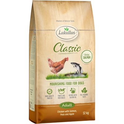 Lukullus Classic Kip & Zalm - Dubbelpak: 2 x 12 kg Nieuw Receptuur