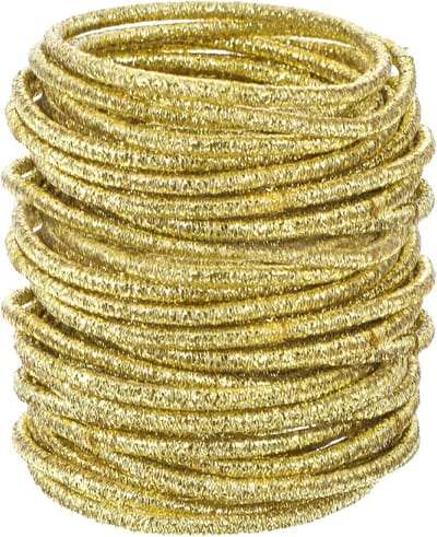 SnelShoppen - Set van 100 Gouden Haar Elastiekjes 2mm Dunne Sequins Rubber Bands voor Vrouwen - Ponytail Accessoires voor Feest en Dagelijks Gebruik