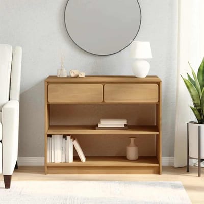 vidaXL Wandtafel SAUDA 89,5x36,5x73 cm massief grenenhout eikenkleurig
