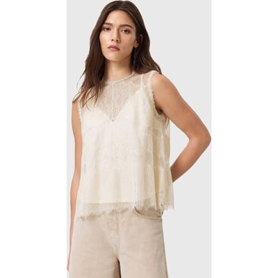 AllSaints Clara Top Vintage White Taglia: 8 | Magliette intime Outlet | Donna | Bianco