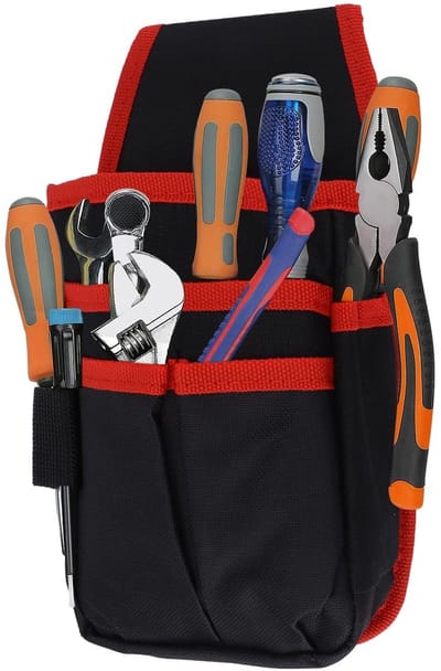 Dailygoods - Organizer Tool Pouch - Professionele Elektricien Pouch - Heavy Duty - Zwart - Hardware Opbergtas - Gereedschap Riem Tas - Geschikt voor K...