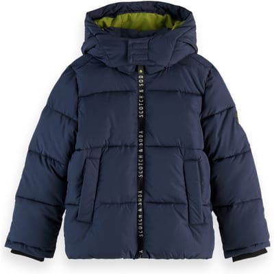 Scotch & Soda Boys Short Hooded Puffer Jacket Sky Captain Taglia: 16 | Giacche Outlet | kids