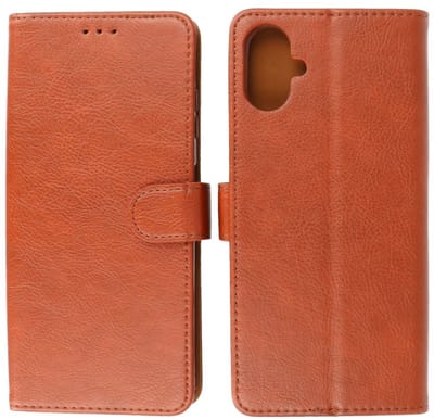 Zakelijke Book Case Telefoonhoesje - Portemonnee Hoesje - Geschikt voor de Samsung Galaxy A06 - Bruin