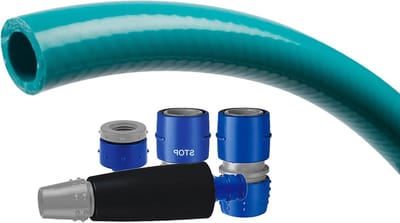 TATAY Kit tuinslang flexibel Top Flex, 20 m, 5/8 inch, 30 bars, PVC, anti-UVA-bescherming, BPA-vrij, kleur groen