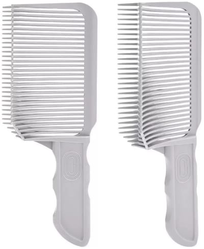 Haarstylingkam - grove textuurkam - Tondeusekam - gebogen - getrimde randen - herenstyling - - geschikt voor naar achteren gekamde kapsels - kam voor pluizig haar - 19.7cm - grijs