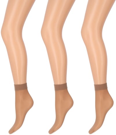 Marianne - Dames Pantysocks Satin Sheers - 15Den - 3-Pack - Maat One Size - Wineblush