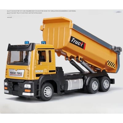 1/50 Schaal Kiepwagen Legering Diecast Speelgoedmodel Kiepwagen Engineering Transport Vrachtwagen Geluid Licht Pull Back Collectie Cadeaus Voor Kinderen orange