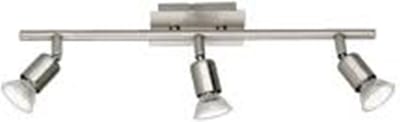 LED Plafondspot - Trion Nimo - GU10 Fitting - 9W - Warm Wit 3000K - 3-lichts - Rechthoek - Mat Nikkel - Aluminium