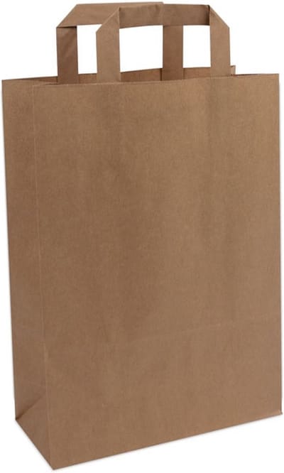 Cadeautasjes met platte handgreep, budget tassen bruin, 32x17x44cm (250 stuks)