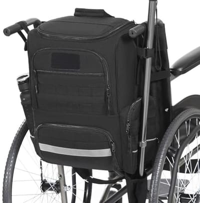 BlesMaller Zakken voor rolstoel, nylon rolstoelen, rugzak voor rollator, accessoires, opbergtas met krukken, zakken en isolatietas